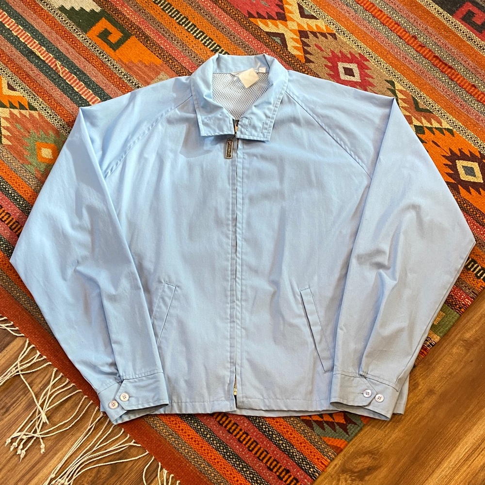 80s Baby Blue Windbreaker Jacket